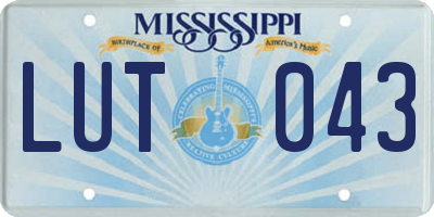 MS license plate LUT043