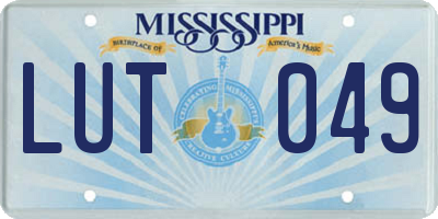 MS license plate LUT049
