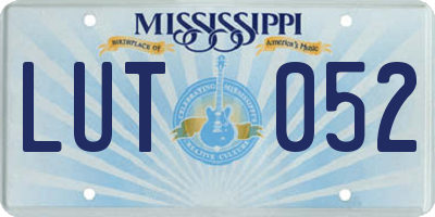 MS license plate LUT052