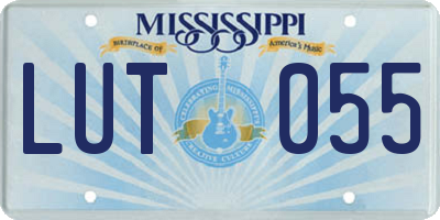 MS license plate LUT055