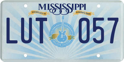 MS license plate LUT057