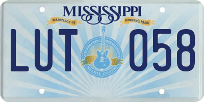 MS license plate LUT058