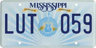 MS license plate LUT059