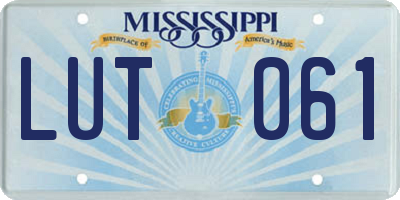 MS license plate LUT061