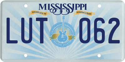 MS license plate LUT062