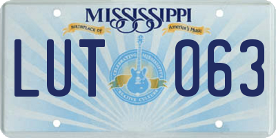 MS license plate LUT063