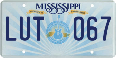 MS license plate LUT067
