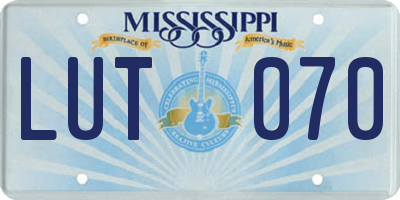 MS license plate LUT070