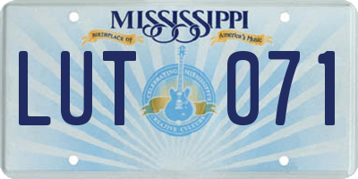 MS license plate LUT071