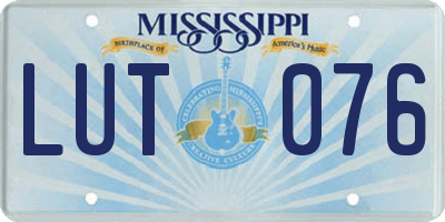 MS license plate LUT076