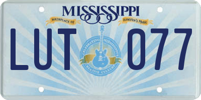 MS license plate LUT077