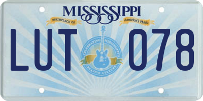 MS license plate LUT078