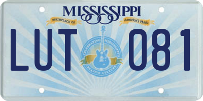 MS license plate LUT081