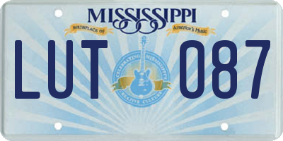 MS license plate LUT087