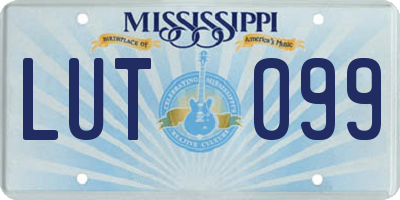 MS license plate LUT099