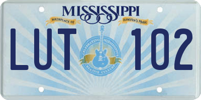 MS license plate LUT102