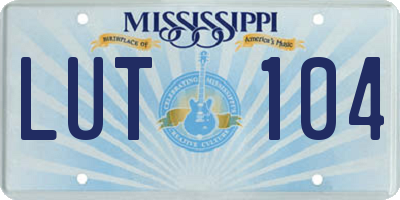 MS license plate LUT104