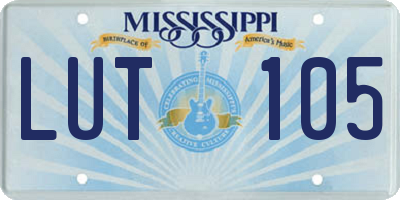 MS license plate LUT105