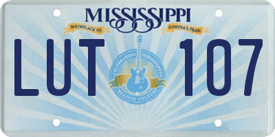 MS license plate LUT107