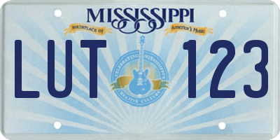 MS license plate LUT123