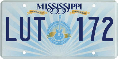 MS license plate LUT172