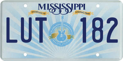 MS license plate LUT182