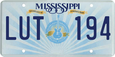 MS license plate LUT194