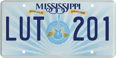 MS license plate LUT201