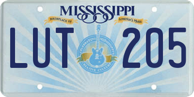 MS license plate LUT205