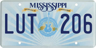 MS license plate LUT206