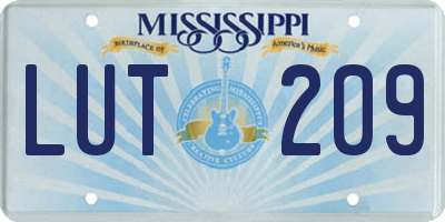 MS license plate LUT209