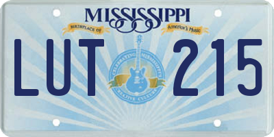 MS license plate LUT215
