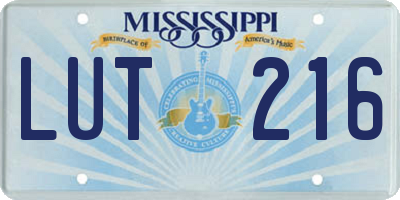 MS license plate LUT216