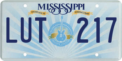 MS license plate LUT217