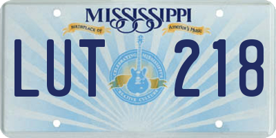 MS license plate LUT218