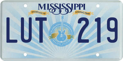 MS license plate LUT219