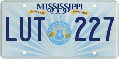 MS license plate LUT227