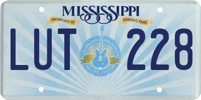MS license plate LUT228