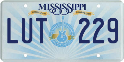 MS license plate LUT229