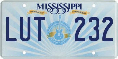 MS license plate LUT232