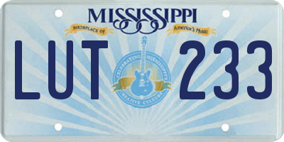 MS license plate LUT233