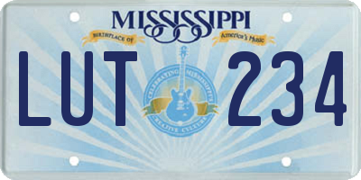 MS license plate LUT234
