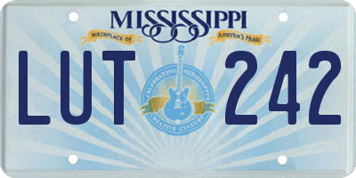 MS license plate LUT242