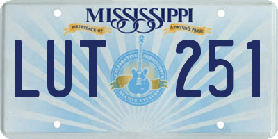 MS license plate LUT251