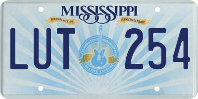 MS license plate LUT254