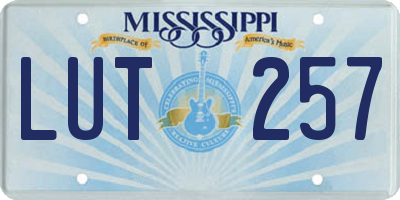 MS license plate LUT257