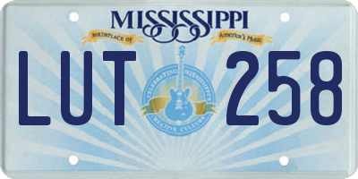 MS license plate LUT258