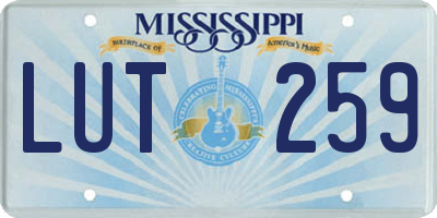 MS license plate LUT259