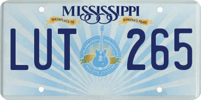 MS license plate LUT265