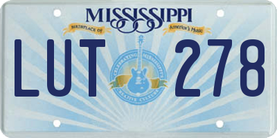 MS license plate LUT278